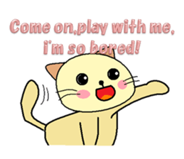 Lovely round eyes cat (English) sticker #1489330