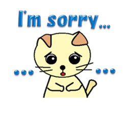 Lovely round eyes cat (English) sticker #1489333