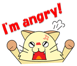 Lovely round eyes cat (English) sticker #1489334