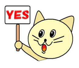 Lovely round eyes cat (English) sticker #1489348