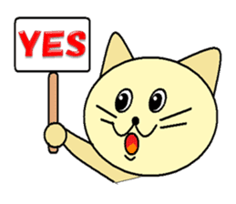 Lovely round eyes cat (English) sticker #1489348