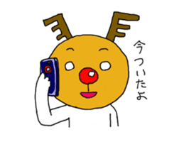 "Tonatona" the red-nosed reindeer-man sticker #1489945