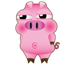Pink Pig Lady sticker #1492444