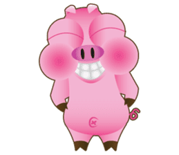 Pink Pig Lady sticker #1492467