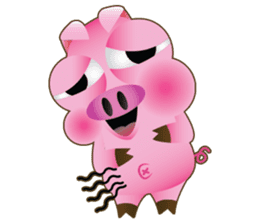 Pink Pig Lady sticker #1492476