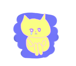 queasy !?Yellow cat sticker #1492609
