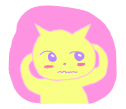 queasy !?Yellow cat sticker #1492622