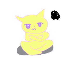 queasy !?Yellow cat sticker #1492626