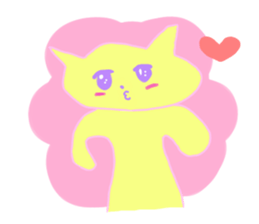 queasy !?Yellow cat sticker #1492629