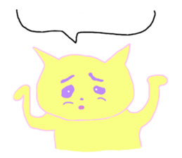 queasy !?Yellow cat sticker #1492632