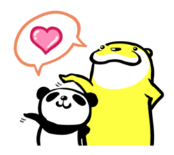 Panda and otter sticker #1494602