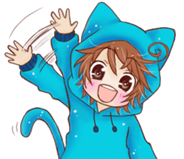 Boy cat ear hood sticker #1495520