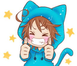Boy cat ear hood sticker #1495521