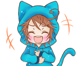 Boy cat ear hood sticker #1495522