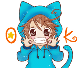 Boy cat ear hood sticker #1495524