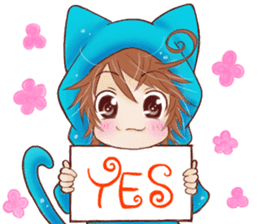 Boy cat ear hood sticker #1495525