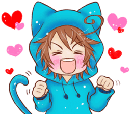 Boy cat ear hood sticker #1495528