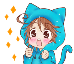 Boy cat ear hood sticker #1495529