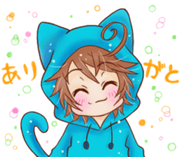 Boy cat ear hood sticker #1495531