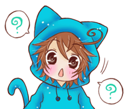 Boy cat ear hood sticker #1495533