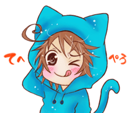 Boy cat ear hood sticker #1495535