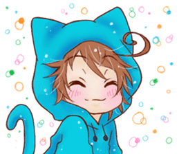 Boy cat ear hood sticker #1495539