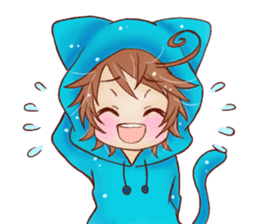 Boy cat ear hood sticker #1495540