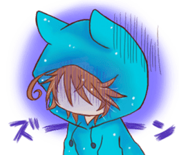 Boy cat ear hood sticker #1495542
