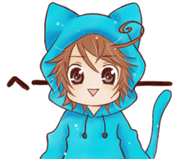 Boy cat ear hood sticker #1495543