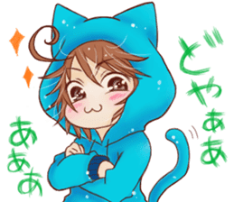 Boy cat ear hood sticker #1495544