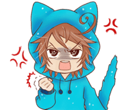 Boy cat ear hood sticker #1495547