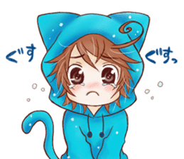 Boy cat ear hood sticker #1495548