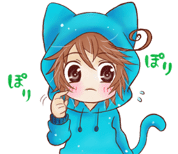 Boy cat ear hood sticker #1495550