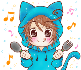 Boy cat ear hood sticker #1495552