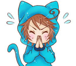 Boy cat ear hood sticker #1495555