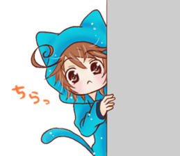 Boy cat ear hood sticker #1495556