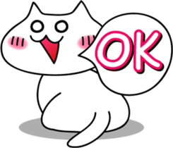 White cat of happiness sticker #1497483