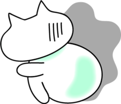 White cat of happiness sticker #1497494