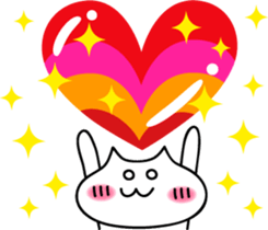 White cat of happiness sticker #1497504