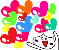 White cat of happiness sticker #1497505