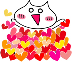 White cat of happiness sticker #1497509