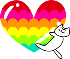 White cat of happiness sticker #1497516