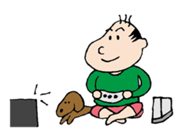 White Worker Hagemashi-kun 4 sticker #1499635