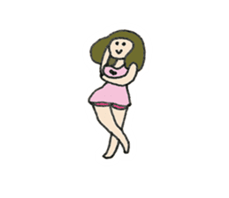 The girl of a thigh sticker #1499950