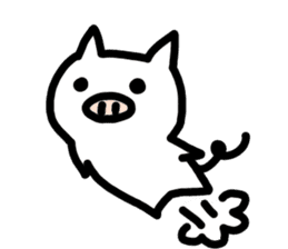 Relax White pig sticker #1500247