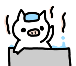 Relax White pig sticker #1500257