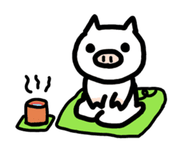 Relax White pig sticker #1500259