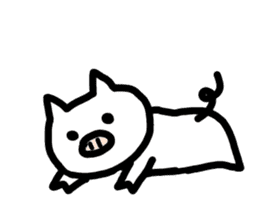 Relax White pig sticker #1500268