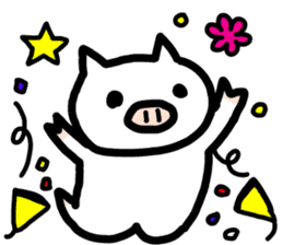 Relax White pig sticker #1500274