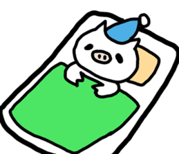 Relax White pig sticker #1500275